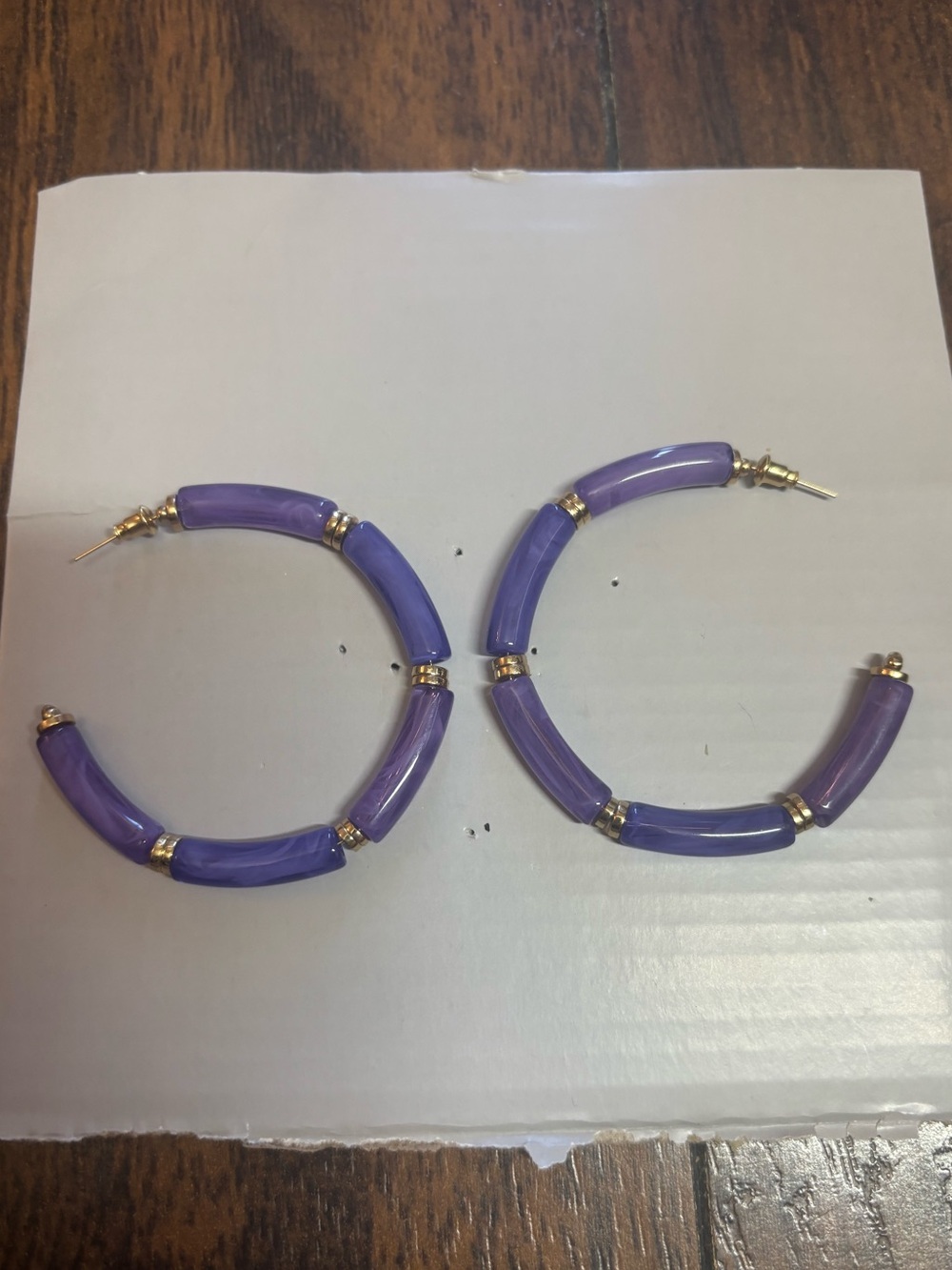 Women’s Purple and gold hoop earrings jewelry